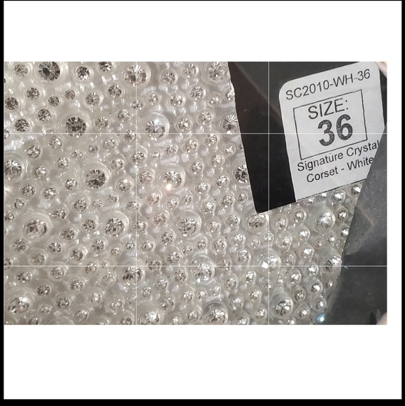 White Crystal Corset: Bust Size 36 Starline Brand - Picture 3 of 7